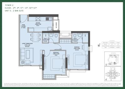 Image of 1050 Sq.ft 2 BHK Apartment / Flat for sale in T10 Raheja Jade City, Nerul, Navi Mumbai for Rs. 21500000