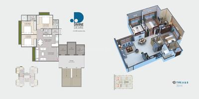 Image of 1747 Sq.ft 3 BHK Apartment / Flat for sale in Divine Desire, Palanpur, Surat for Rs. 10000000