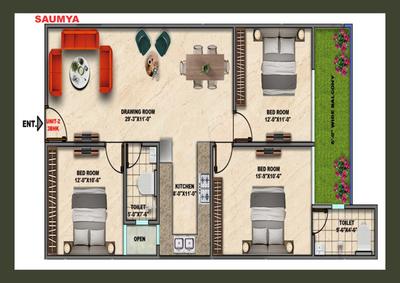 Image of 1600 Sq.ft 3 BHK Apartment / Flat for sale in Lucky Aestor Square, Noida Extension, Greater Noida for Rs. 6200000