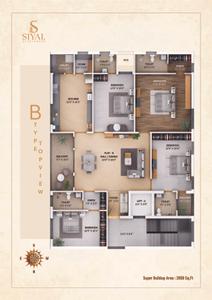 Image of 3200 Sq.ft 4 BHK Apartment / Flat for sale in South West Serenity, RS Puram, Coimbatore for Rs. 59900000