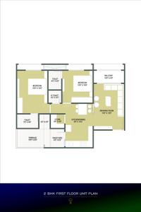 Image of 1330 Sq.ft 2 BHK Apartment / Flat for sale in Meghreji Zainab Highland, Sarkhej, Ahmedabad for Rs. 7250000