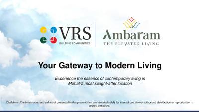Image of 2090 Sq.ft 3 BHK Apartment / Flat for sale in VRS Ambaram, Sector 112, Mohali for Rs. 13500000