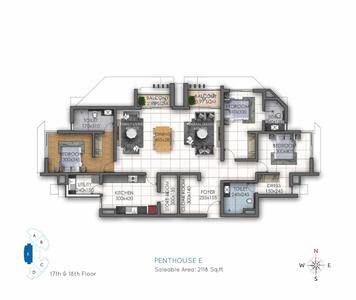 Image of 1500 Sq.ft 3 BHK Apartment / Flat for sale in ABAD Oasis, Edappally, Kochi for Rs. 16000000