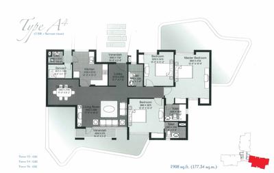 Image of 4000 Sq.ft 4 BHK Apartment / Flat for sale in Unitech Heights, New Town, Kolkata for Rs. 28000000
