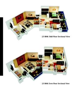 Image of 1240 Sq.ft 2.5 BHK Apartment / Flat for sale in Shubh Mio Palazzo, Kharadi, Pune for Rs. 13500000