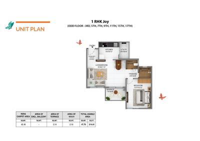 Image of 815 Sq.ft 2 BHK Apartment / Flat for sale in Shapoorji Pallonji Joyville Phase 2, Bhoirwadi, Pune for Rs. 6500000