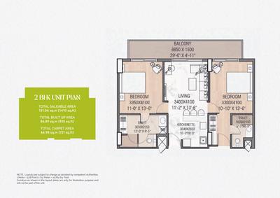 Image of 805 Sq.ft 2 BHK Apartment / Flat for sale in Dream Valley Highlife, Noida Extension, Greater Noida for Rs. 6000000