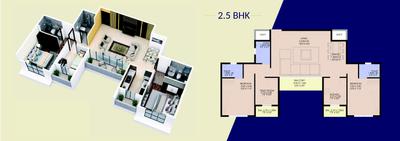 Image of 674 Sq.ft 1 BHK Apartment / Flat for sale in Raj Urbania, Ambernath East, Ambernath for Rs. 2600000