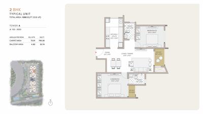 Image of 1200 Sq.ft 3 BHK Apartment / Flat for sale in Goyal Orchid South Park, Electronic City Phase 2, Bengaluru for Rs. 14000000