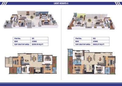 Image of 1940 Sq.ft 4 BHK Apartment / Flat for sale in Vikas Lucky Heights 5, Vaishali Nagar, Jaipur for Rs. 16000000