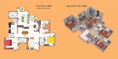 Image of 1000 Sq.ft 3 BHK Apartment / Flat for sale in IBD Kings Park, Chichli, Bhopal for Rs. 5200000
