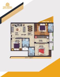 Image of 893 Sq.ft 2 BHK Apartment / Flat for sale in VRSA The Ultima Heights, Sector 104, Noida for Rs. 5800000