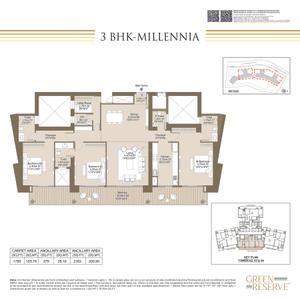 Image of 2850 Sq.ft 3 BHK Apartment / Flat for sale in L And T Green Reserve Tower 3 and 4, Sector 128, Noida for Rs. 71250000