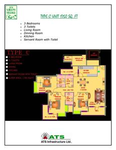 Image of 1600 Sq.ft 3 BHK Apartment / Flat for sale in ATS Greens Village, Sector 93A, Noida for Rs. 38000000