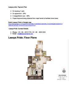Image of 1222 Sq.ft 2 BHK Apartment / Flat for sale in Laasya Pride, Chikkathoguru Village, Bengaluru for Rs. 9600000