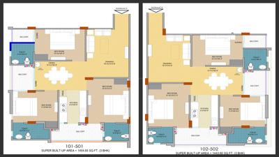 Image of 1454 Sq.ft 3 BHK Apartment / Flat for sale in JVJ Dream Residency, Karolan Ka Barh, Jaipur for Rs. 6200000