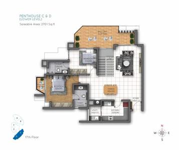 Image of 1500 Sq.ft 3 BHK Apartment / Flat for sale in ABAD Oasis, Edappally, Kochi for Rs. 16000000