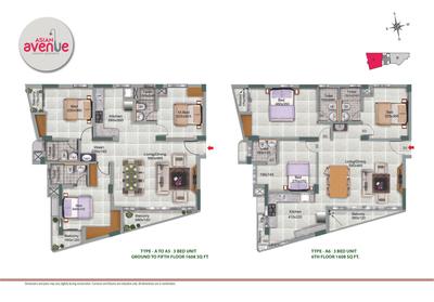 Image of 1000 Sq.ft 2 BHK Apartment / Flat for sale in Asian Avenue, Panampilly Nagar, Kochi for Rs. 10300000