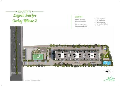Image of 897 Sq.ft 2 BHK Apartment / Flat for sale in Godrej Hillside, Mahalunge, Pune for Rs. 7000020