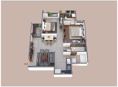 Image of 1215 Sq.ft 2 BHK Apartment / Flat for sale in Aryaman Gracia, Chandkheda, Ahmedabad for Rs. 5600000
