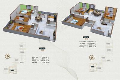 Image of 1030 Sq.ft 3 BHK Apartment / Flat for sale in Motwani Lords Way, Pamsara, Bhubaneswar for Rs. 7500000