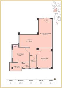 Image of 780 Sq.ft 2 BHK Apartment / Flat for sale in ARS Dharam Laxmi Hari Mohini Vihar, Sarsuna, Kolkata for Rs. 3400000
