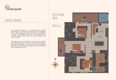 Image of 2340 Sq.ft 3 BHK Duplex for sale in Stonespark The Pebble, Yendada, Visakhapatnam for Rs. 17000000