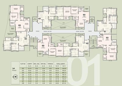 Image of 1022 Sq.ft 2 BHK Apartment / Flat for sale in 173 West Oaks, Wakad, Pune for Rs. 8500000
