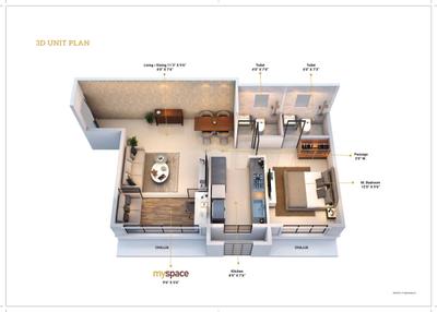 Image of 1050 Sq.ft 2 BHK Apartment / Flat for sale in Divyadrishti Siddhivinayak Atulyam, Taloja, Navi Mumbai for Rs. 5450000