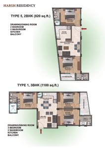 Image of 900 Sq.ft 2 BHK Apartment / Flat for sale in MMD Harsh Residency, Sector 81, Noida for Rs. 4600000