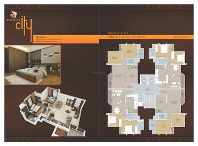 Image of 1550 Sq.ft 3 BHK Apartment / Flat for sale in Kanha City, Sayajipura, Vadodara for Rs. 3775000