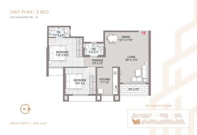 Image of 865 Sq.ft 3 BHK Apartment / Flat for sale in Southfield Datta Ashoka, Thane West, Thane for Rs. 16283000