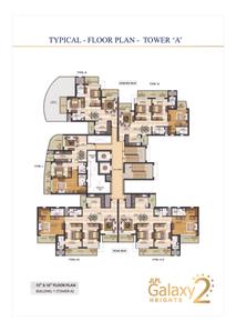 Image of 920 Sq.ft 3 BHK Apartment / Flat for sale in Galaxy Heights 2 Phase II Tower A And B, JLPL Industrial Area, Mohali for Rs. 14700000