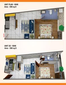 Image of 620 Sq.ft 1 BHK Apartment / Flat for sale in Escon Galaxy Apartment 2, Noida Extension, Greater Noida for Rs. 3500000
