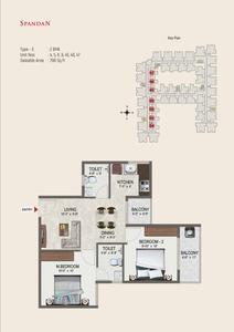 Image of 1144 Sq.ft 3 BHK Apartment / Flat for sale in Sowparnika Spandan, Nallampalayam, Coimbatore for Rs. 9500000