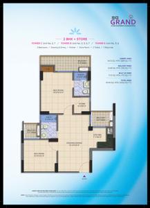 Image of 930 Sq.ft 2 BHK Apartment / Flat for sale in SG Grand, Raj Nagar Extension, Ghaziabad for Rs. 7000000