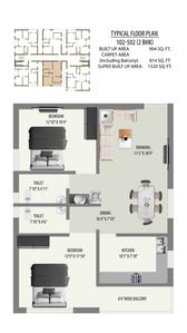 Image of 904 Sq.ft 2 BHK Apartment / Flat for sale in Blu Serene, Tankapani Road, Bhubaneswar for Rs. 6700000