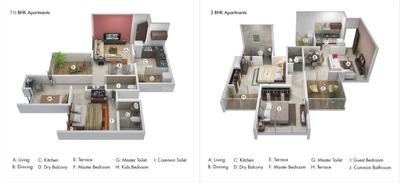Image of 950 Sq.ft 2 BHK Apartment / Flat for sale in Ravinanda Sky Water, Wagholi, Pune for Rs. 4500000