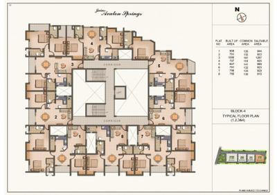 Image of 1223 Sq.ft 3 BHK Apartment / Flat for sale in Jain Avalon Springs, Nandivaram-Guduvancheri, Chennai for Rs. 6109000