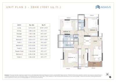 Image of 1500 Sq.ft 3 BHK Apartment / Flat for sale in Agami Eternity, Bandra East, Mumbai for Rs. 65000000