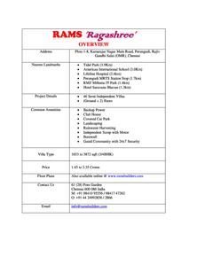 Rams Ragashree Brochure 2