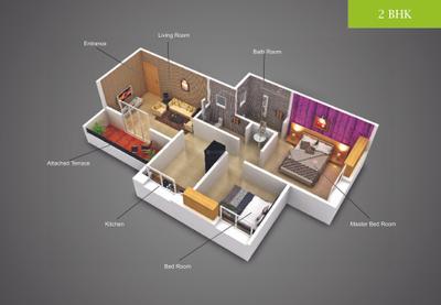 Image of 625 Sq.ft 1 BHK Apartment / Flat for sale in Sai Ganga, Chakan, Pune for Rs. 2850000