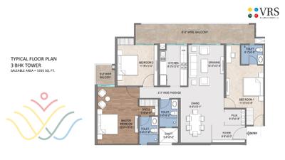 Image of 2090 Sq.ft 3 BHK Apartment / Flat for sale in VRS Ambaram, Sector 112, Mohali for Rs. 13500000