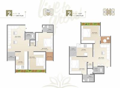 Image of 968 Sq.ft 2 BHK Apartment / Flat for sale in Omkar Dhairya Paradise, Isanpur, Ahmedabad for Rs. 4200000