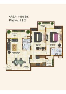 Image of 1015 Sq.ft 1 BHK Apartment / Flat for sale in Pushpanjali Imperial Heights, Mussoorie Road, Dehradun for Rs. 8500000