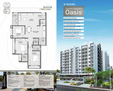 Image of 1683 Sq.ft 3 BHK Apartment / Flat for sale in Sahajanand Oasis, Memnagar, Ahmedabad for Rs. 12500000