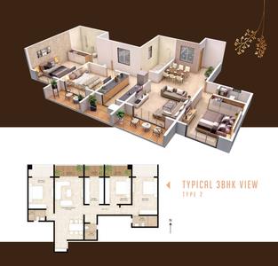 Image of 1750 Sq.ft 3 BHK Apartment / Flat for sale in Nirvaan Residency, Sharanpur, Nashik for Rs. 16500000