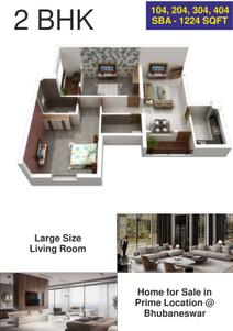 Image of 1000 Sq.ft 3 BHK Apartment / Flat for sale in Sri Krishna Residency, Nayapalli, Bhubaneswar for Rs. 13000000