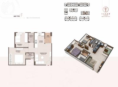 Image of 550 Sq.ft 2 BHK Apartment / Flat for sale in Sakar Residency, Bakrol Bujrang, Ahmedabad for Rs. 3900000