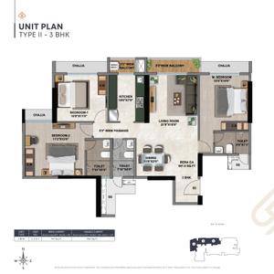Image of 950 Sq.ft 2 BHK Apartment / Flat for sale in Larkins 315 Rio B, Thane West, Thane for Rs. 14000000